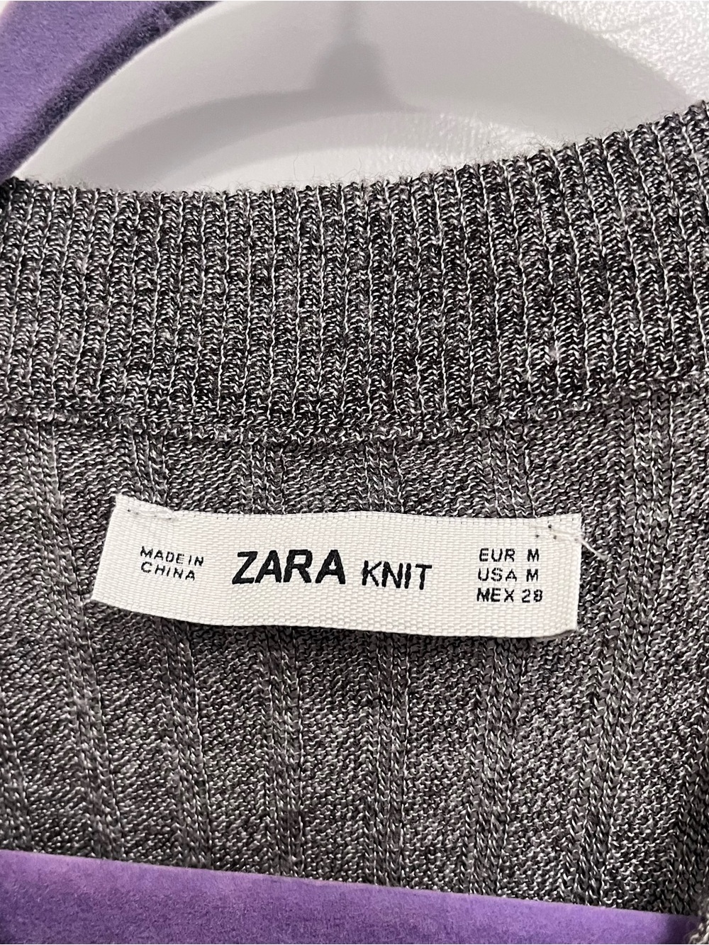 Zara‎ Knit Ribbed Sleeveless Maxi Dress in Charcoal Gray Size Medium Slit Sides - Picture 2 of 6